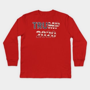 Trump 2020 Red American Flag Kids Long Sleeve T-Shirt